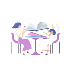 Free book club clipart of ladies with books